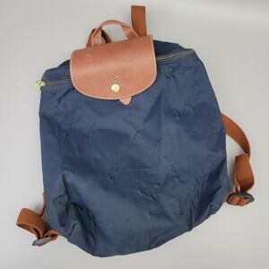 Longchamp le Pliage Backpack Original Blue Brown (Read)